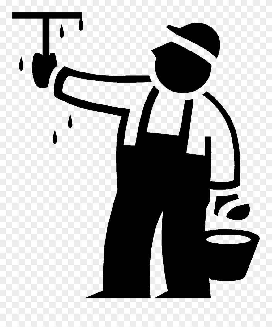 Cleaning Contractors - Window Cleaner Company Logo Clipart
