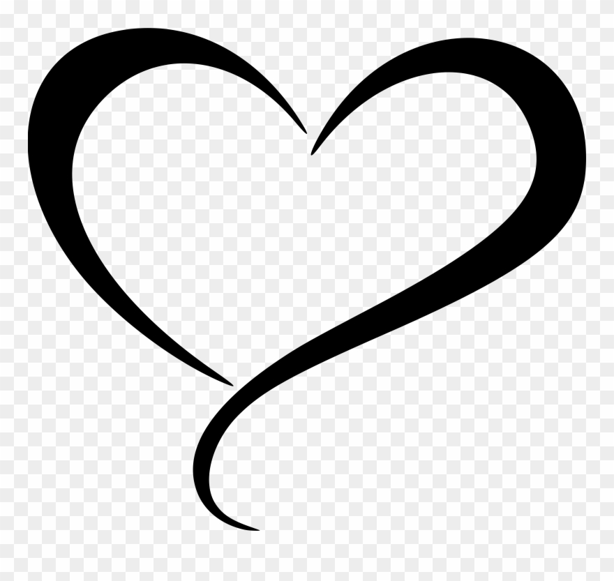 Clipart Abstract Heart 5 Decorative Scroll Clip Art - Heart Shape Line Art - Png Download