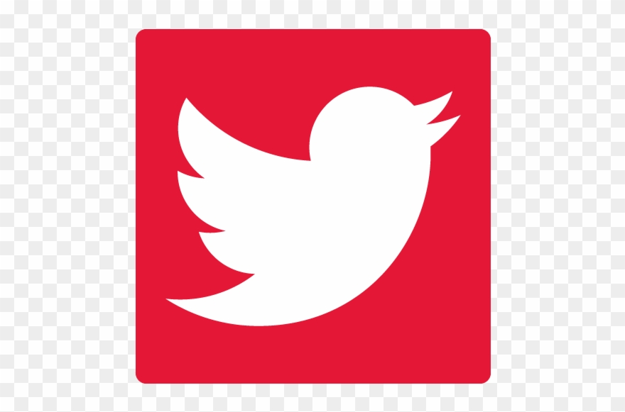 Facebook Twitter Instagram - Twitter Logo Red Background Clipart