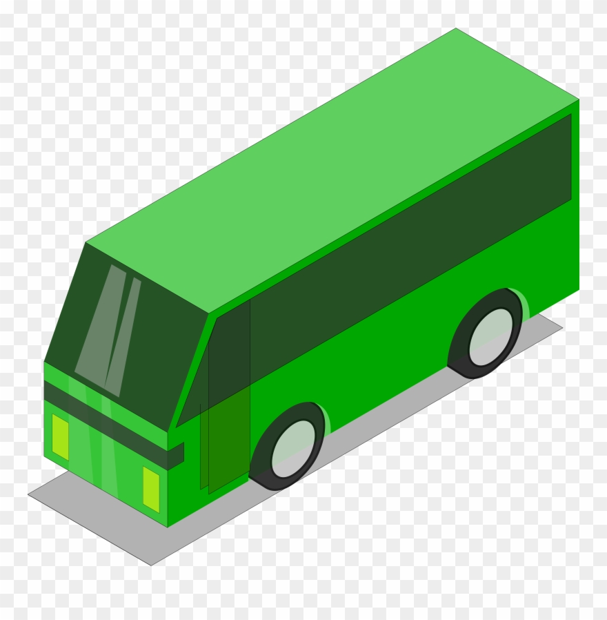 Big Image - Green Bus Clipart - Png Download