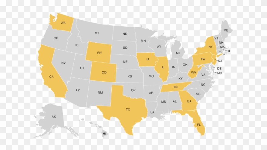 States With Reported Cases Of Dog Flu* - State Names, Seals, Flags, And Symbols: A Historical Clipart