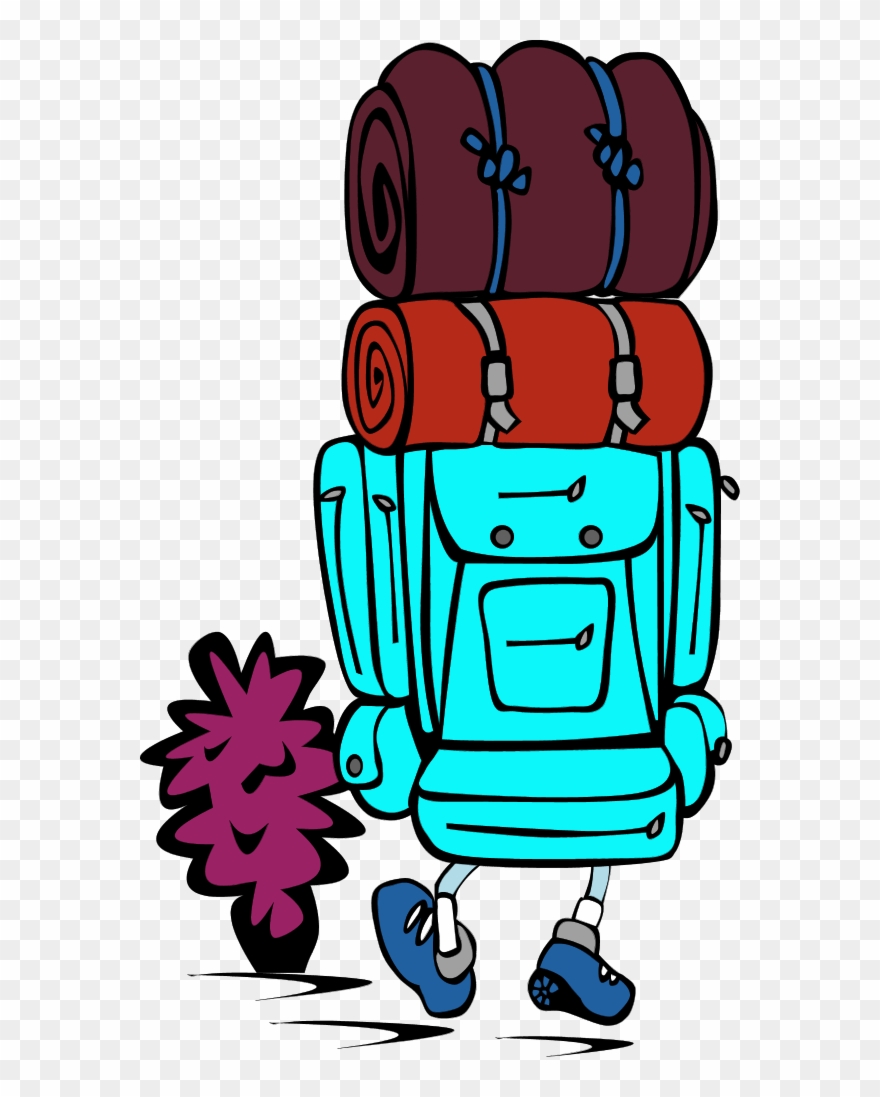 Backpack Clipart Cliparts Co Walking Backpacker Vector - Png Download