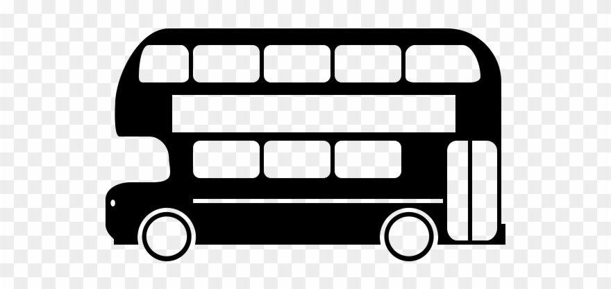 Double Decker Bus Rubber Stamp - Double Decker Bus Icon Clipart