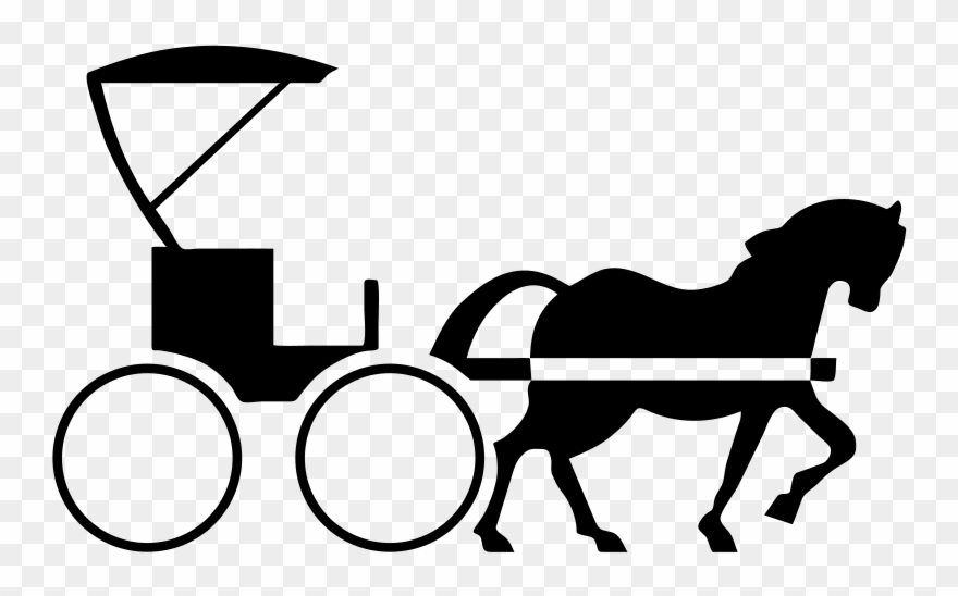 Horse Drawn Carriage Clipart Transparent - Horse And Buggy Icon - Png Download