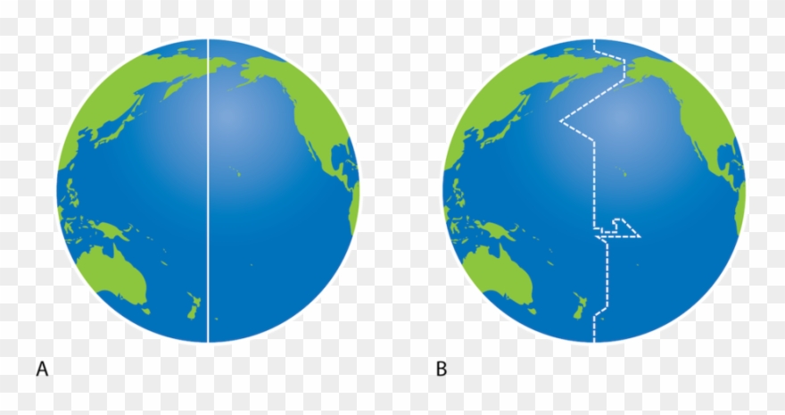 180 Меридиан Clipart 180th Meridian Western Hemisphere - Globe International Date Line - Png Download