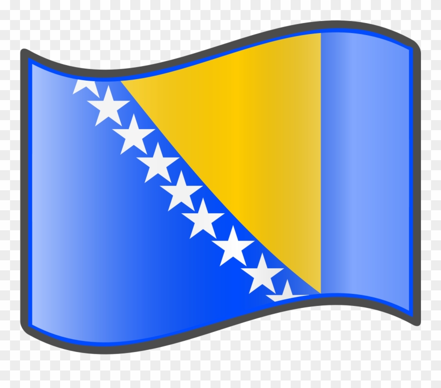 Flag Art Nuvola Bosnian - Bosnian Flag Clipart - Png Download
