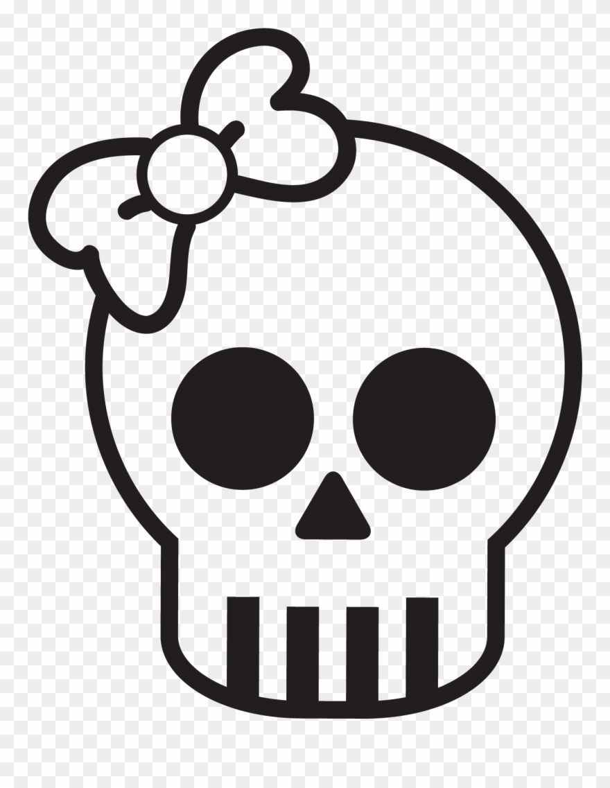 Simple Cute Skull Www Pixshark Com Images Galleries - Skull With Bow Png Clipart