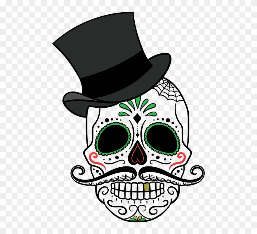 Day Of The Dead,skull,sugar - Day Of The Dead Skull Cartoon Clipart
