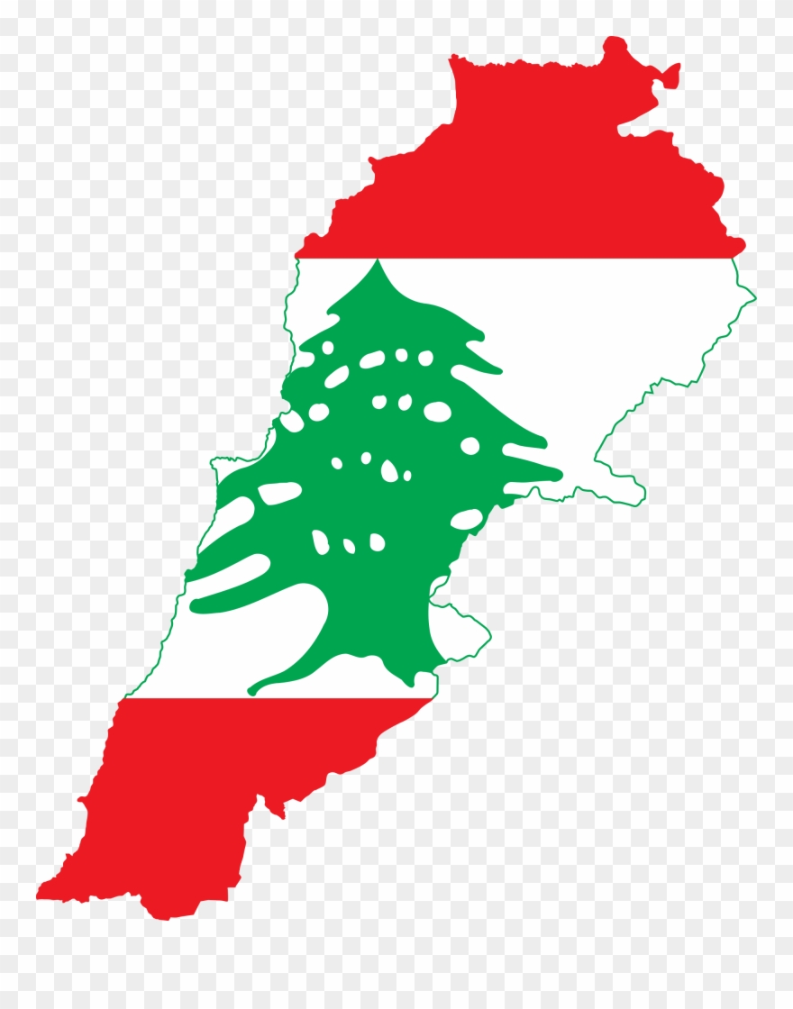 Open - Lebanon Flag Map Clipart