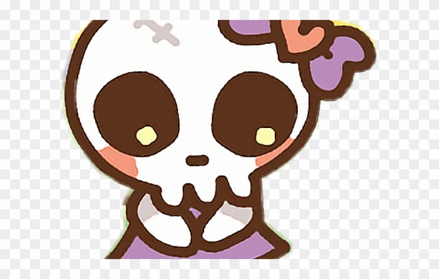 Skeleton Clipart Bow - Skull Keychain/ Halloween / Creepy / Cute / Kawaii - Png Download