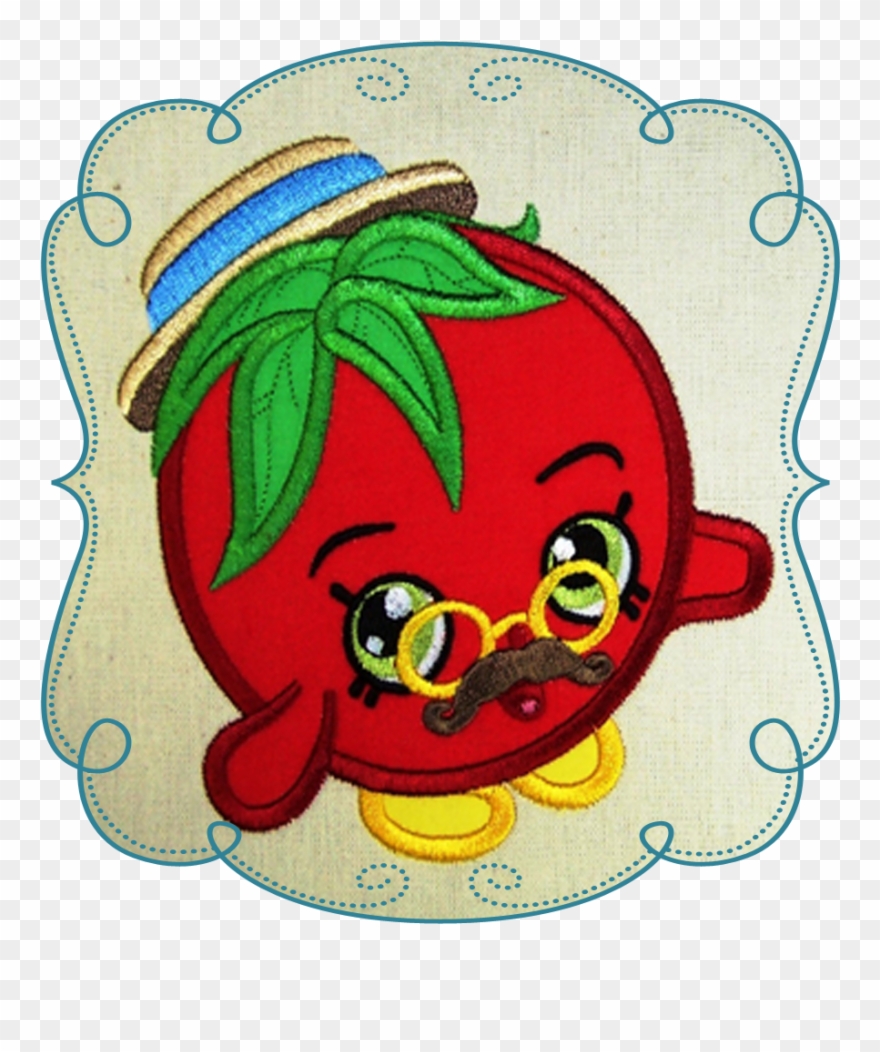 Shopkins Tomato Applique Machine Embroidery Design - Embroidery Clipart