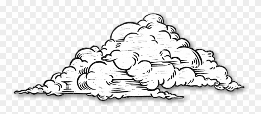 Clouds Clipart Sketch - Clouds Black And White Drawing - Png Download