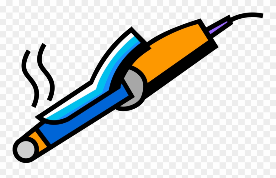 Vector Illustration Of Electric Hair Iron Or Curling - Hair Iron Clipart