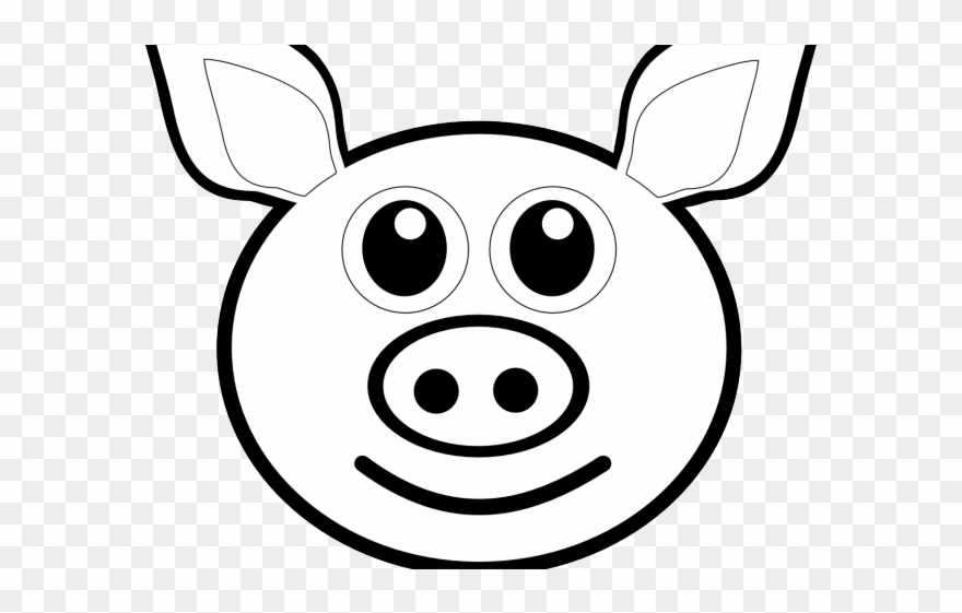 Pig Clipart Outline - Pig Face Colouring Pages - Png Download