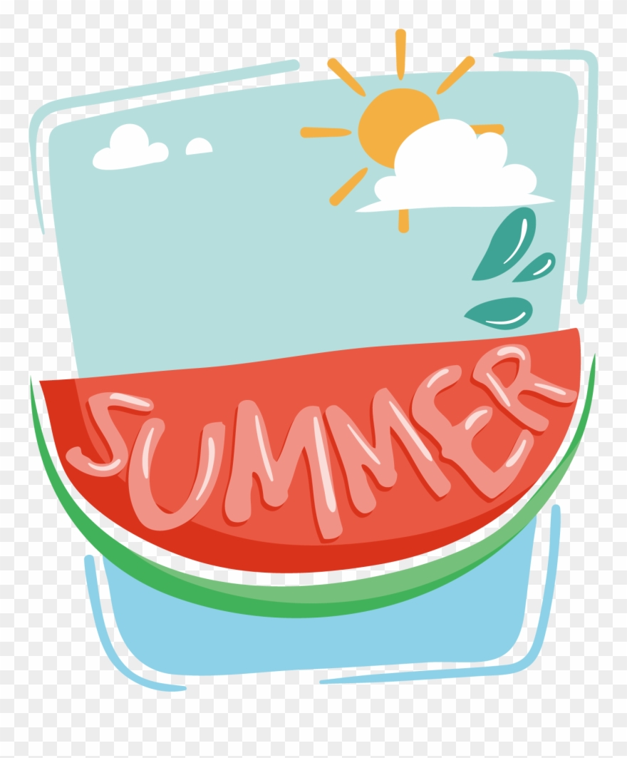 Hand Drawn Cartoon Summer Decoration Png - Hello Summer Watermelon Png Clipart