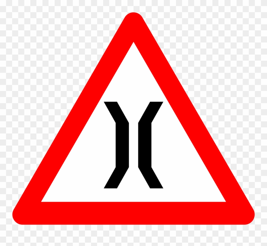 Narrow Bridge Sign - Right Reverse Bend Sign Clipart