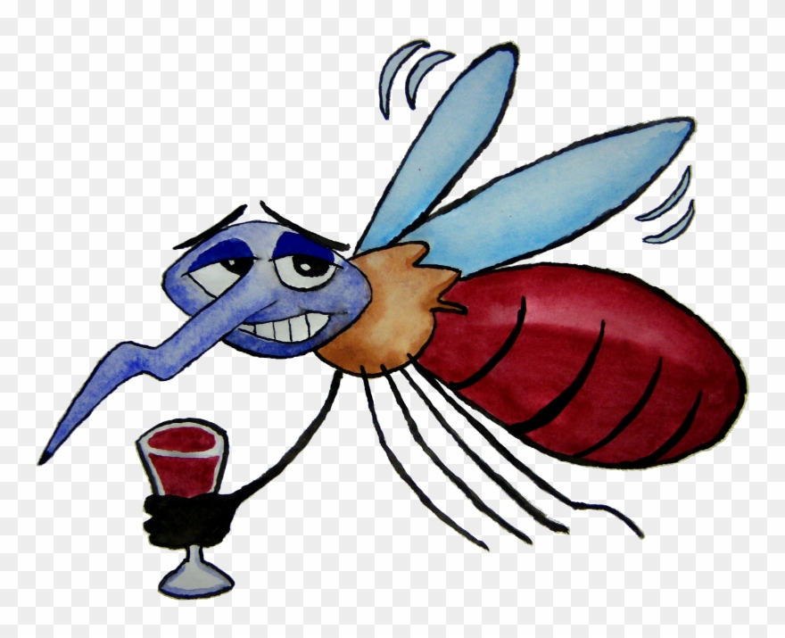 Mosquito Clipart Comic - Drunk Mosquito Cartoon - Png Download