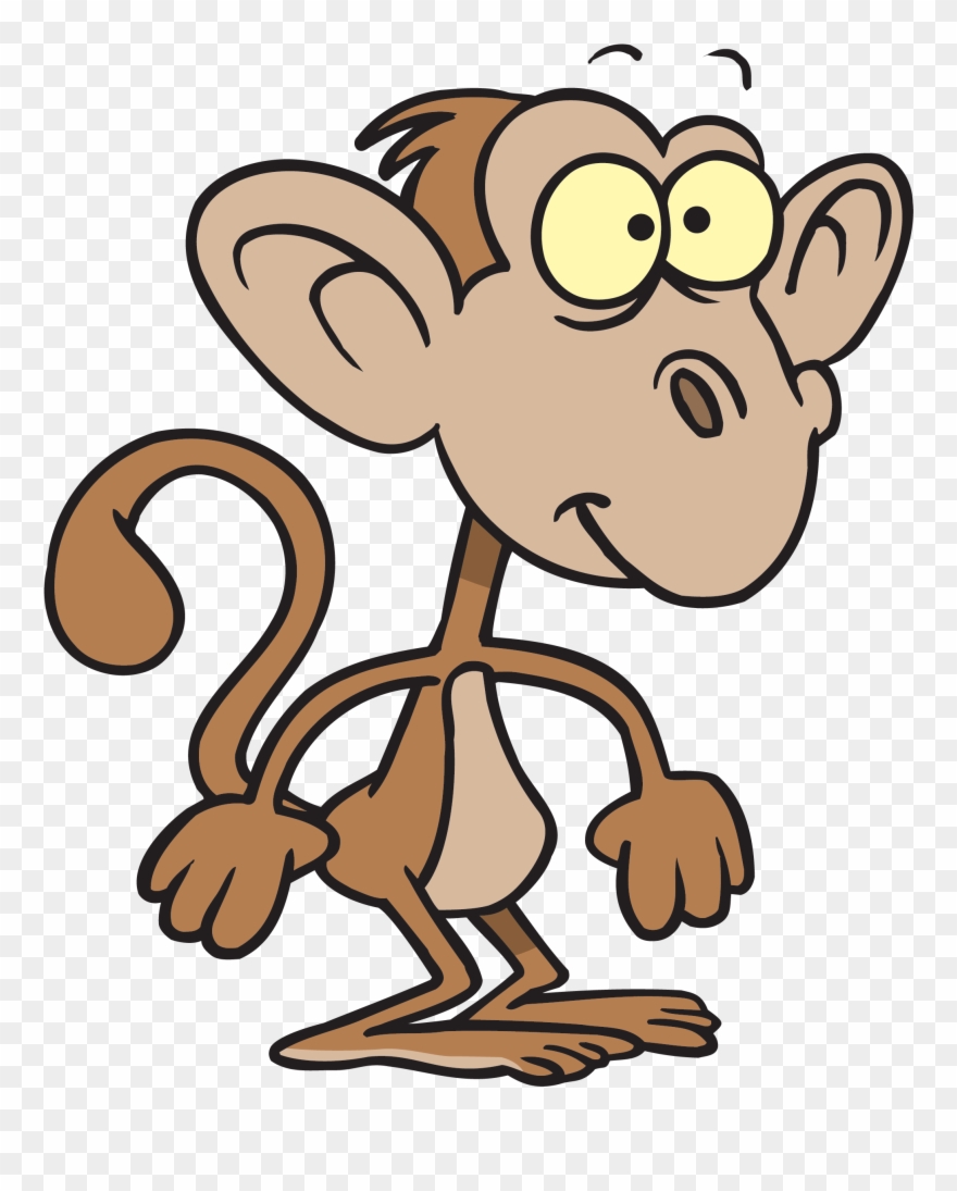 Funny Cartoon Monkey - Living Things Use Their Habitats Clipart