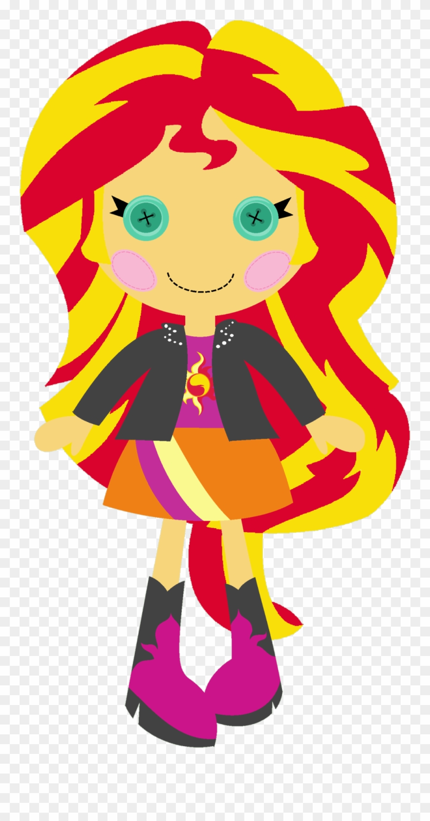 Sunset Shimmer Lalaloopsy Fanon - My Little Pony Equestria Girls Lalaloopsy Clipart