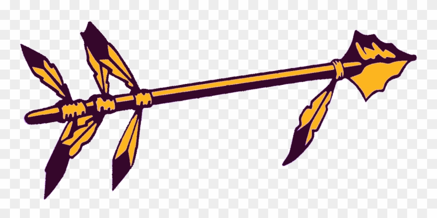 Maroon Gold Cut Image - Native American Spears Png Clipart