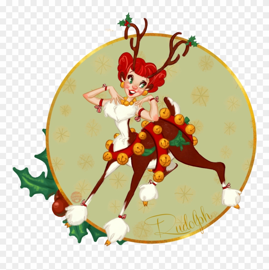 Vintage Christmas Santa Cliparts - Reindeer Centaur Girl - Png Download