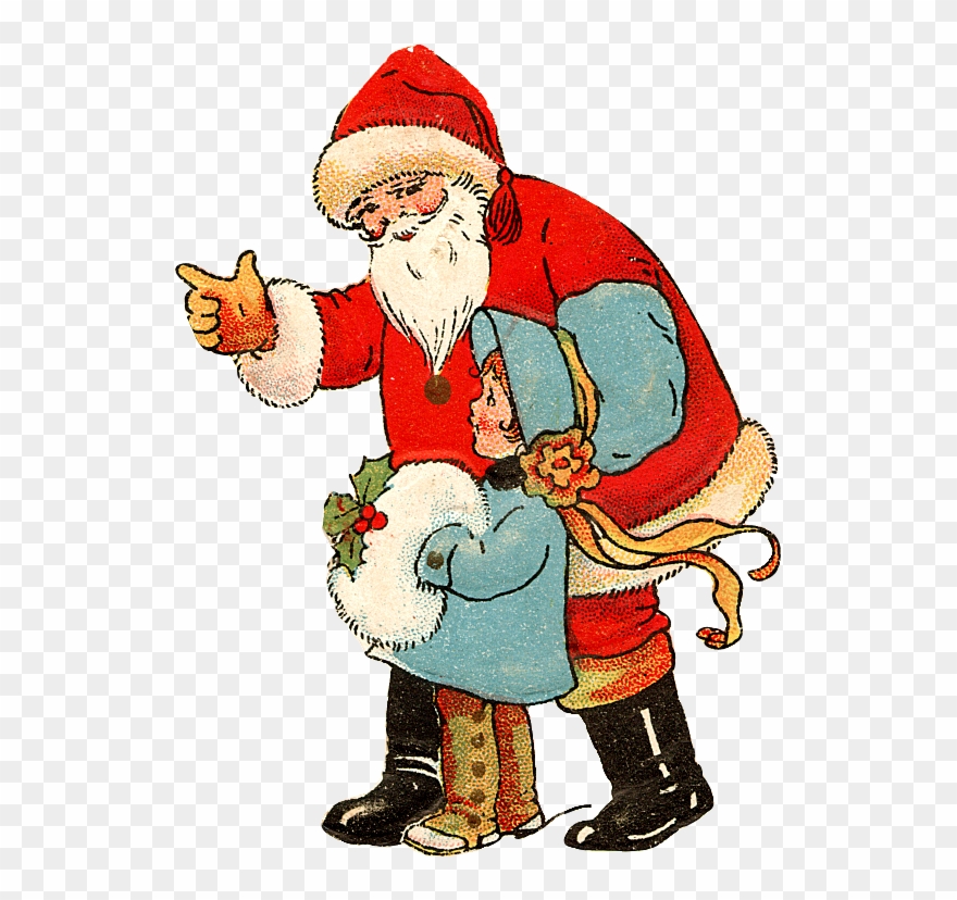 Zibi Vintage Scrap Father Christmas, Retro Christmas, - Santa Claus Clipart