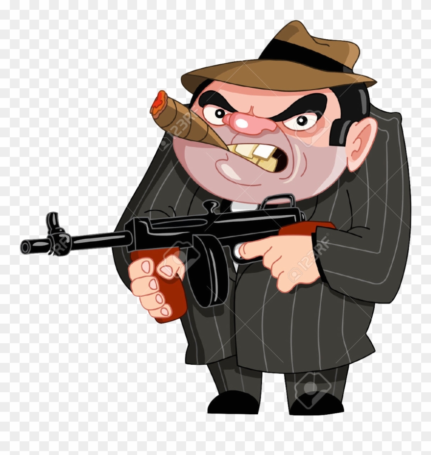 Mother Clipart Cuddle - Cartoon Man With Gun - Png Download