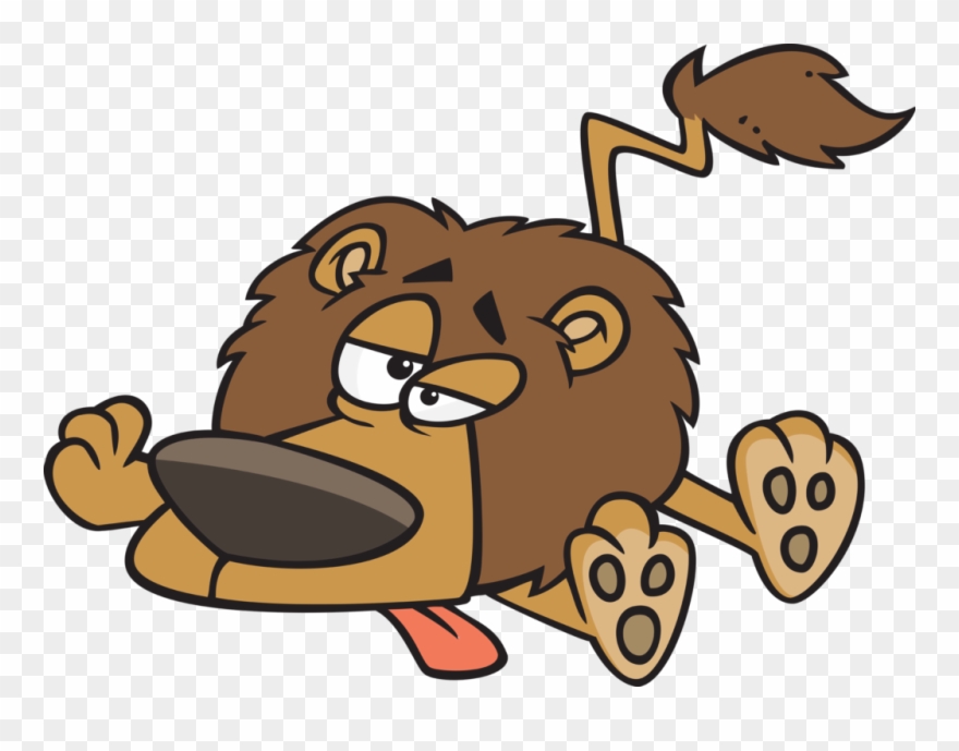 C - Cartoon Lion Tired Clipart