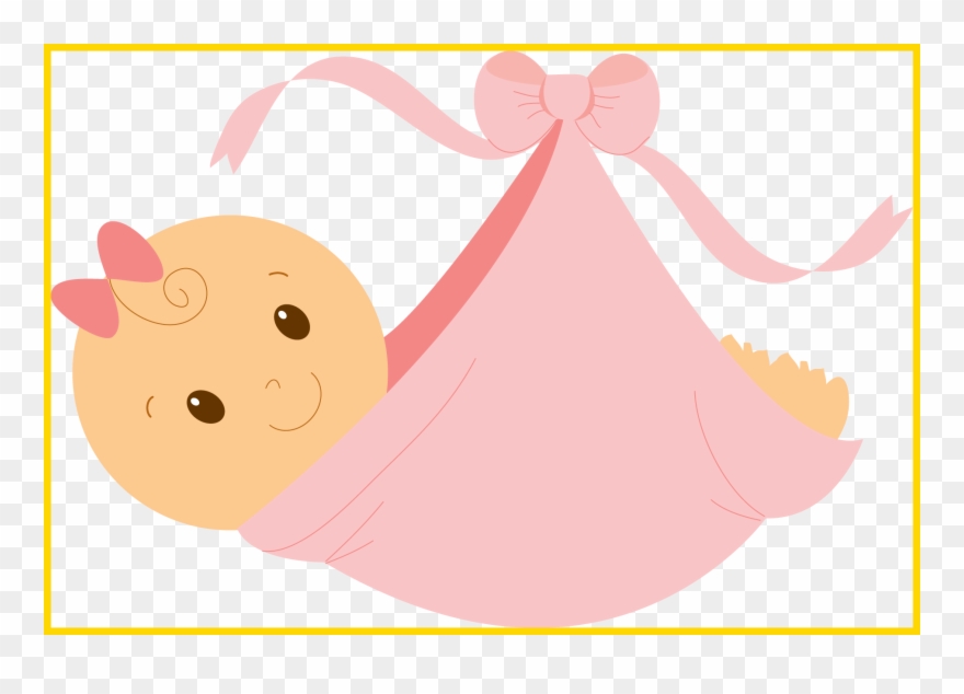 Clipart Girl Dress - Baby In A Bundle Cartoon - Png Download