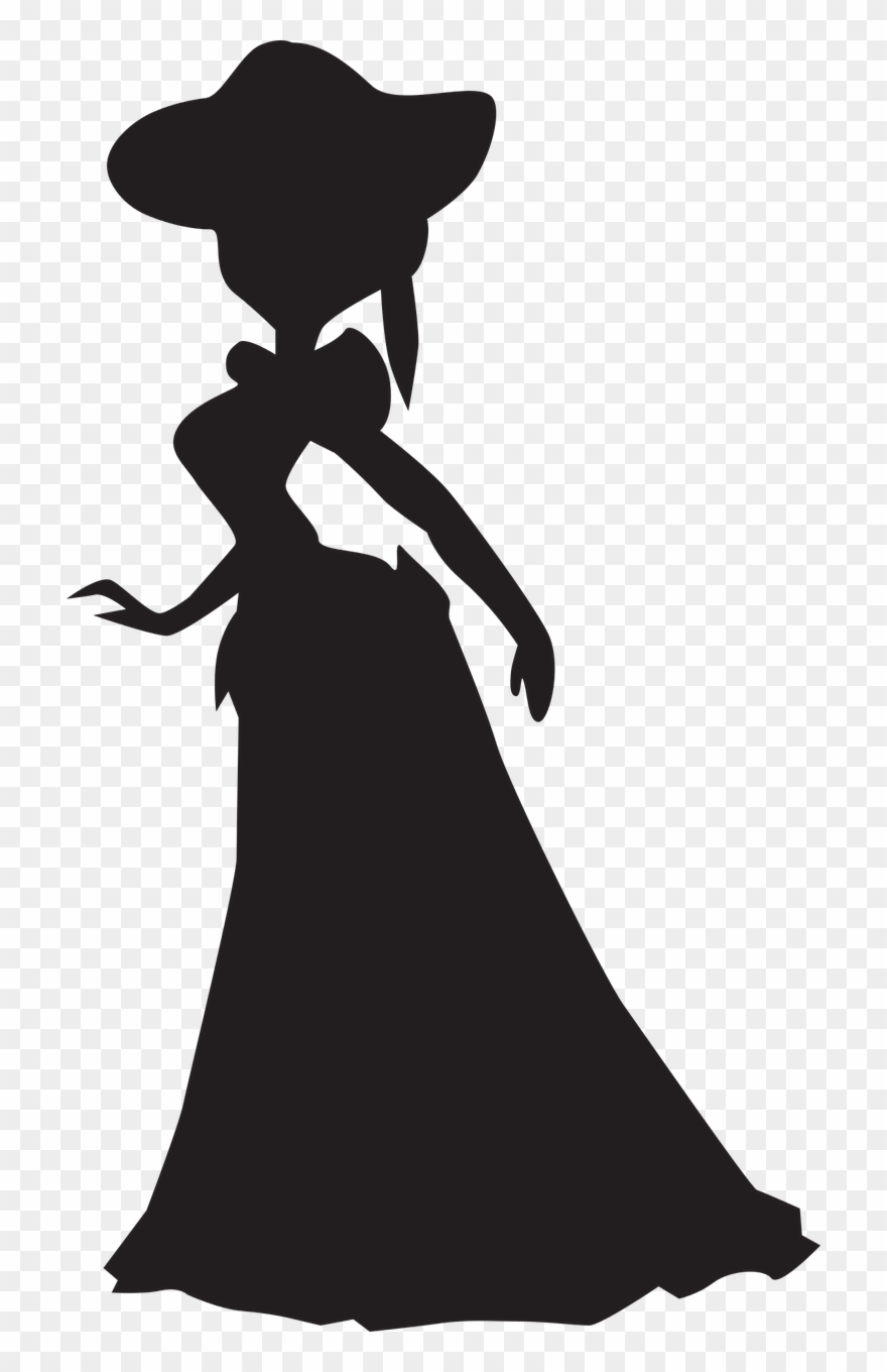 Silhouette Of Woman,lady,lady In A Ballroom Dress,silhouette - Dama Silueta Clipart