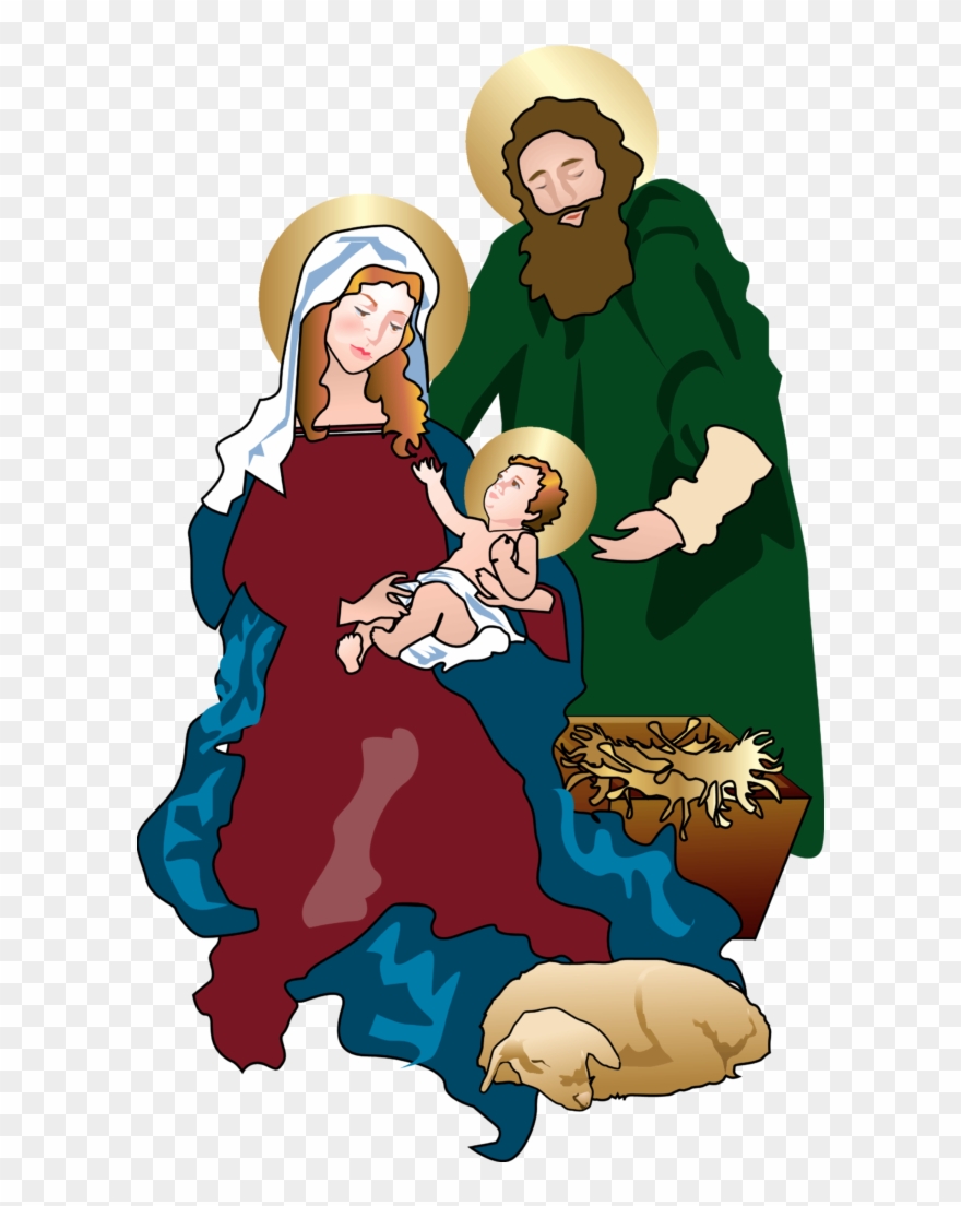 Holy Family In Stable Clipart