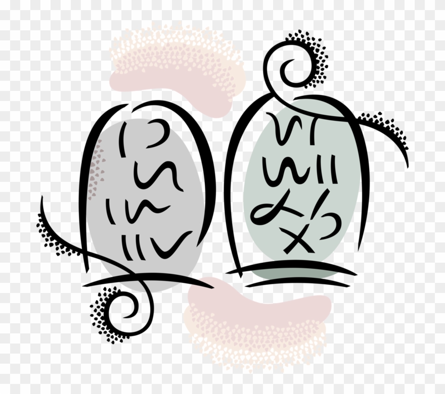 Vector Illustration Of Ten Commandments Decalogue Tablets - Ten Commandments Clipart
