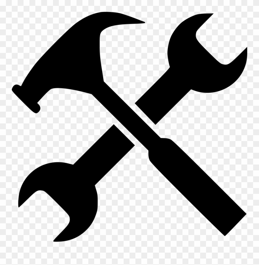 Gear Hammer Job Options Service Setting System - Hammer And Spanner Png Clipart