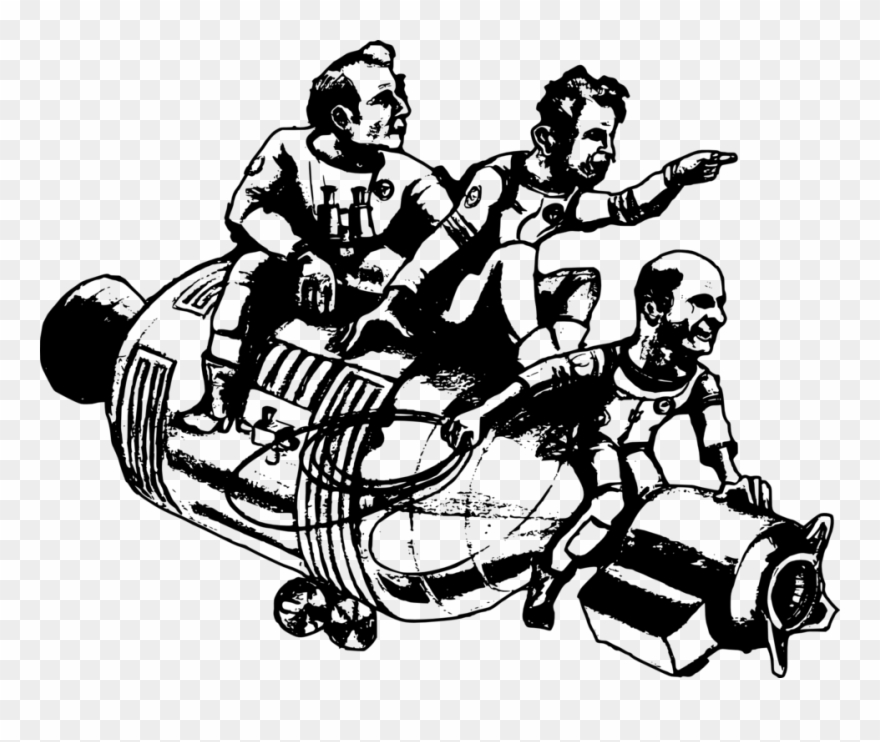 Apollo Crew Cartoon - Apollo 8 Clip Art - Png Download