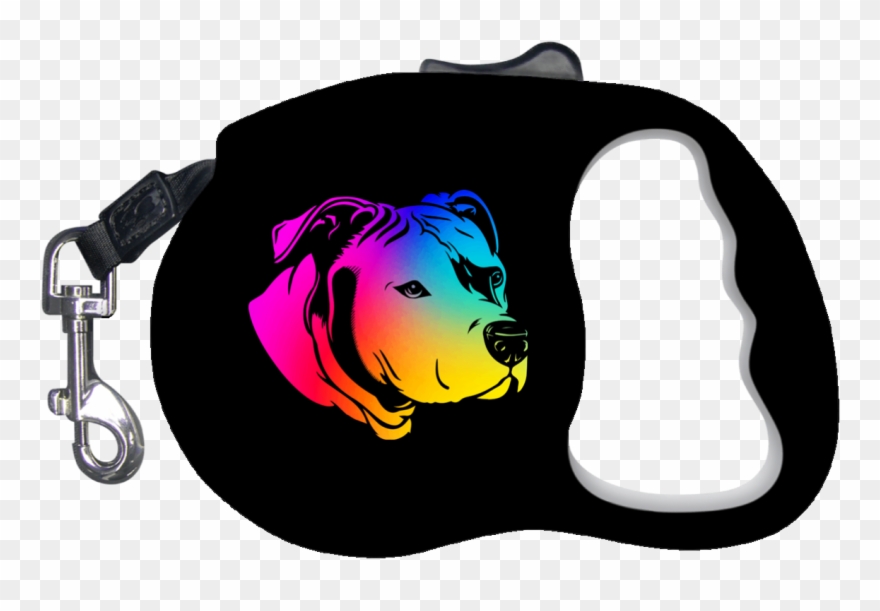 Rainbow Pit Retractable Dog Leash - Leash Clipart