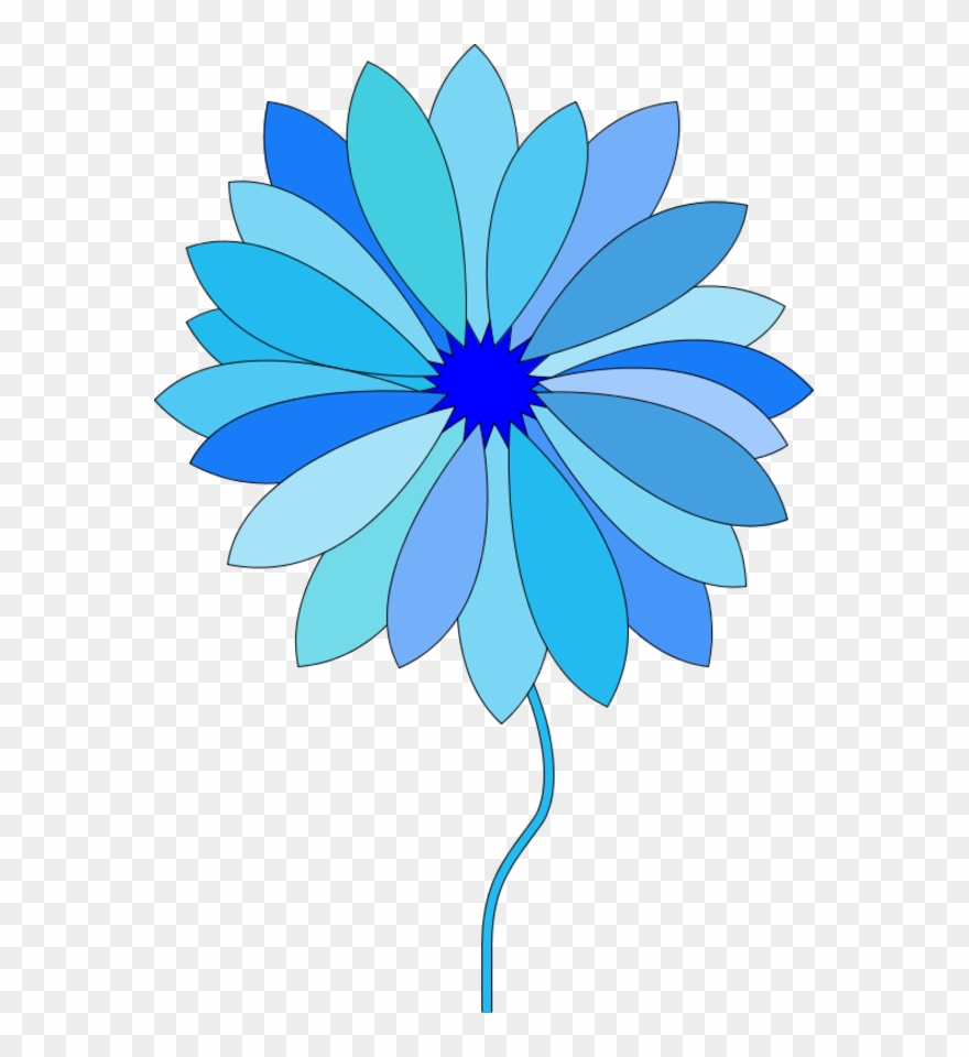 Vector Clip Art - Cartoon Flowers Blue - Png Download