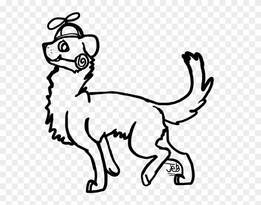 Propeller Beanie Lollipop Dog - Line Art Clipart