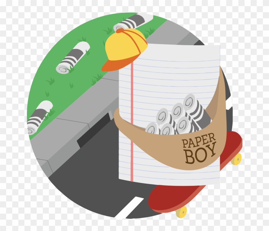 Paper Boy- Capture 10 Rock Paper Scissors Munzees - Illustration Clipart