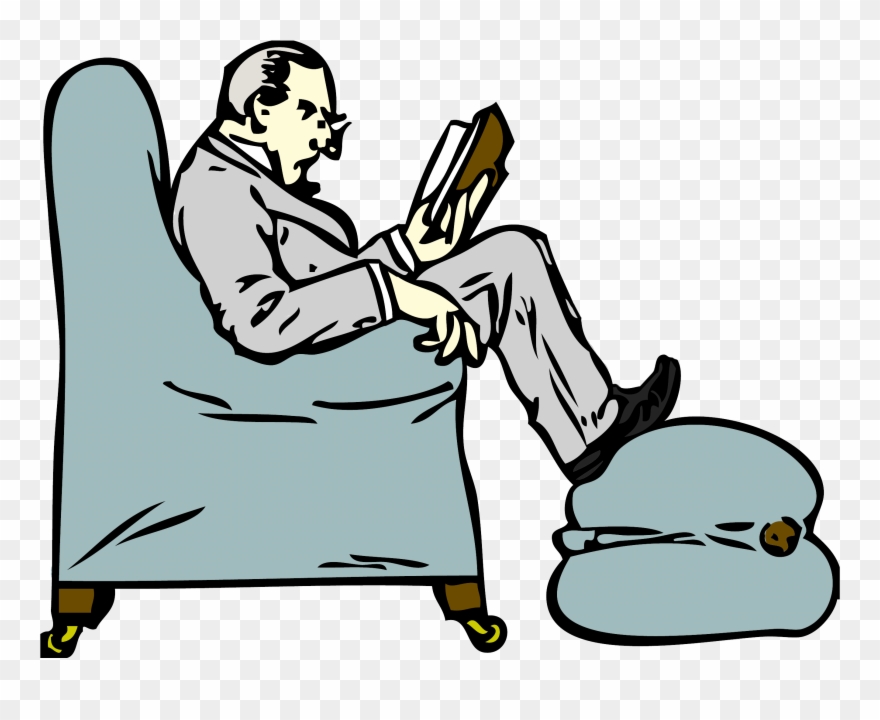 Person - Man Reading A Book Clipart - Png Download