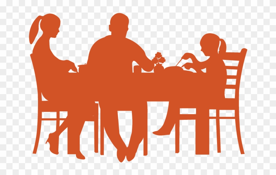 Family Silhouettes - Family Dinner Silhouette Clipart