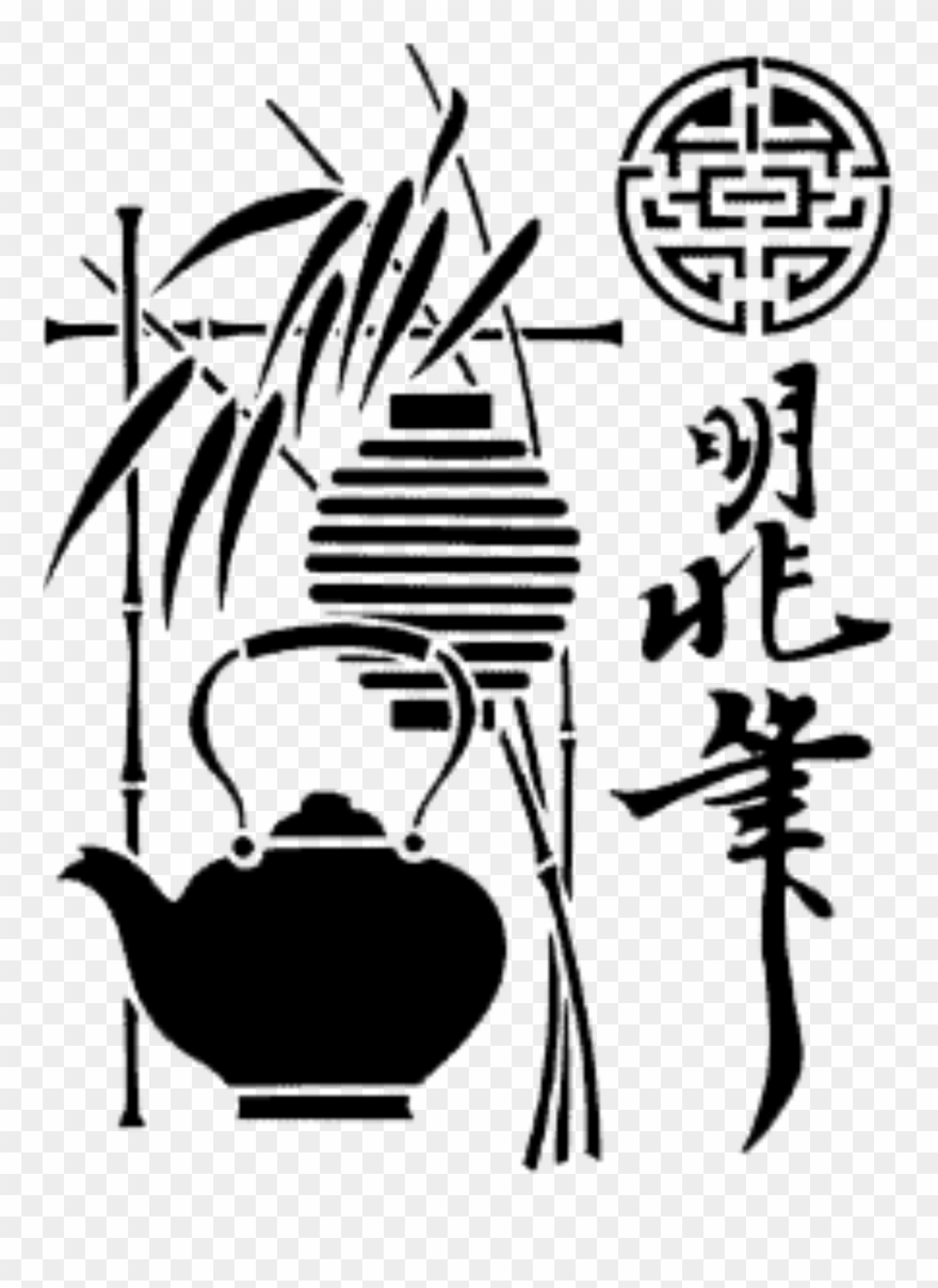 Art Stencil Tea Transprent - Stencil Japones Clipart