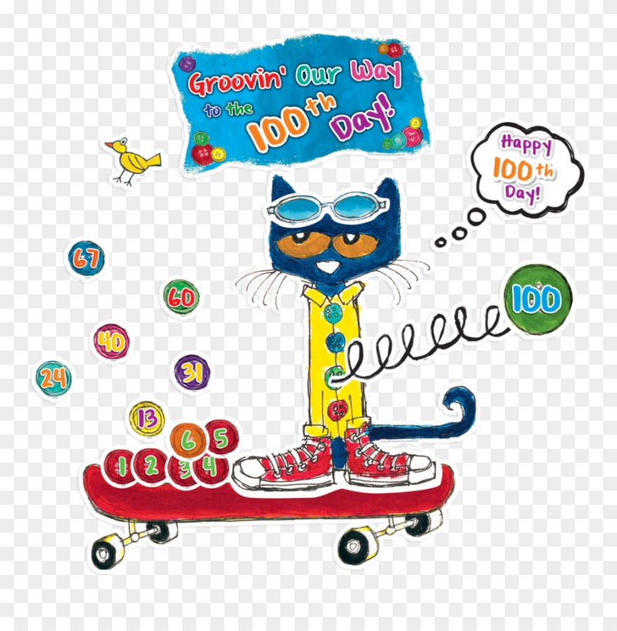 Tcr62384 Pete The Cat 100 Groovy Days Of School Bulletin - Pete The Cat 100 Days Of School Clipart