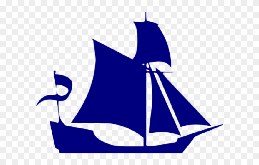 Sail Clipart Navy Blue Sailboat - Boat Ico - Png Download