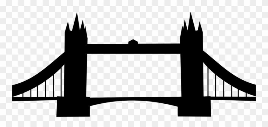 Clipart Train Bridge - London Bridge Silhouette Png Transparent Png