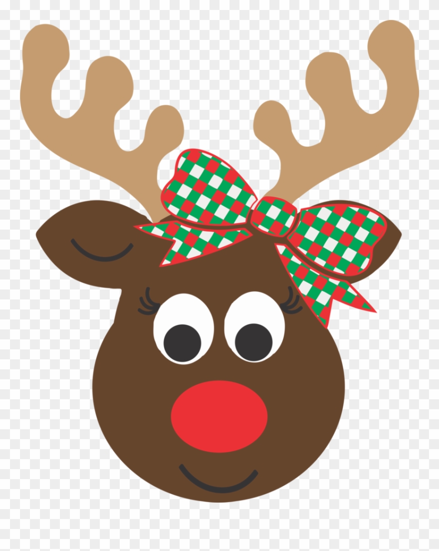 Girl Reindeer Head - Girl Reindeer Cartoon Clipart