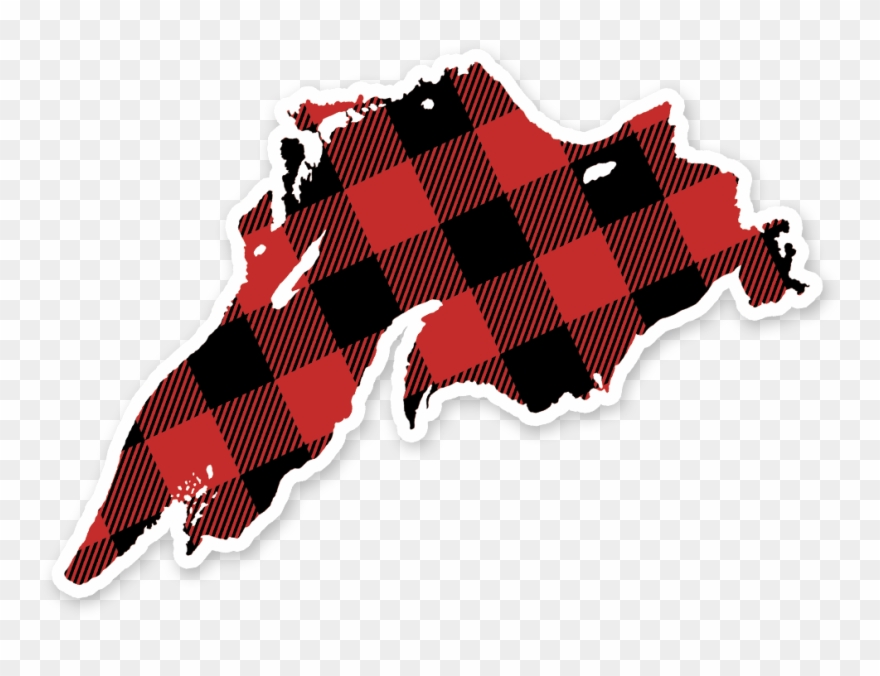 Plaid Lake Superior Sticker - Lake Superior, Wisconsin - Lake Essentials - Shape, Clipart