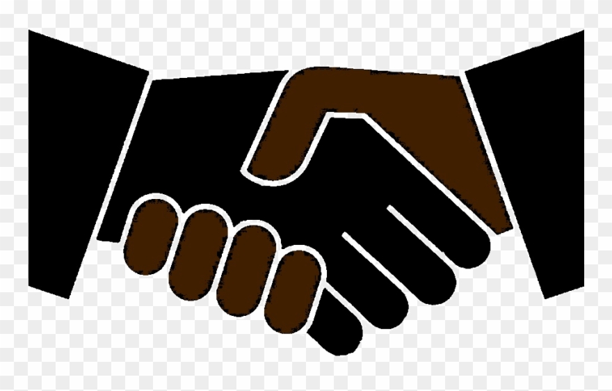 Black And Brown Shaking Hands Clipart
