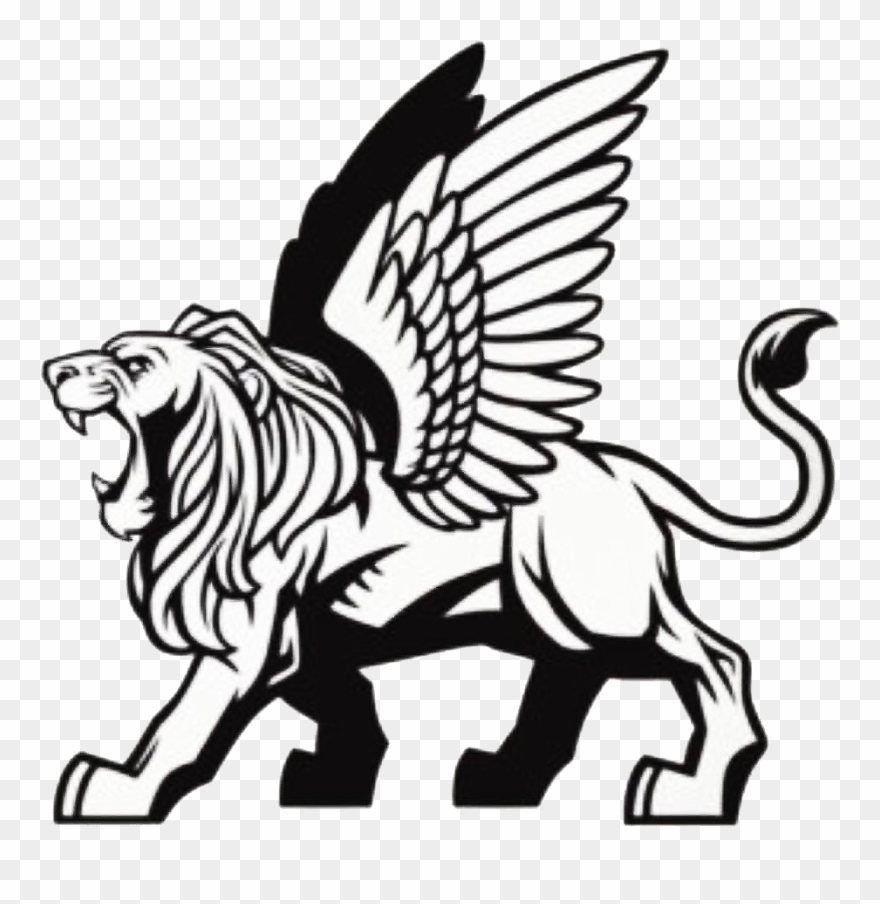 Lion Clipart Flying - Leone Alato Disegno - Png Download