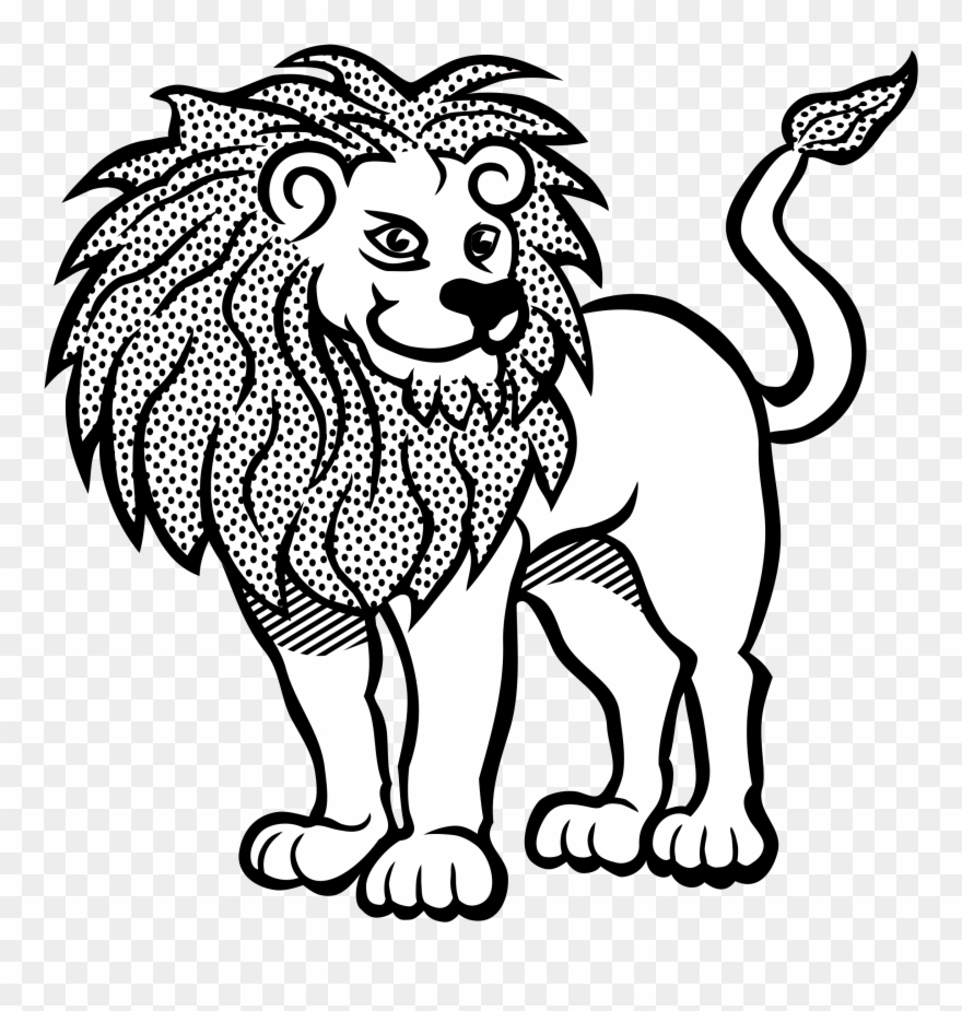 Line Art Clipart Lion - Line Art Of Lion - Png Download