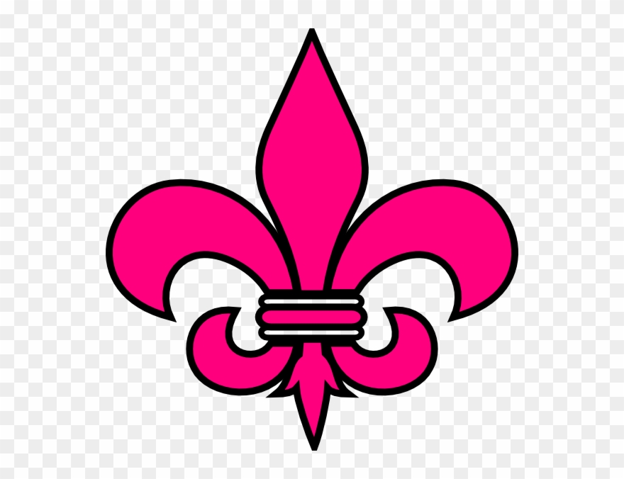 Pink Fleur De Lis Court Clip Art - Do Curso De Letras - Png Download